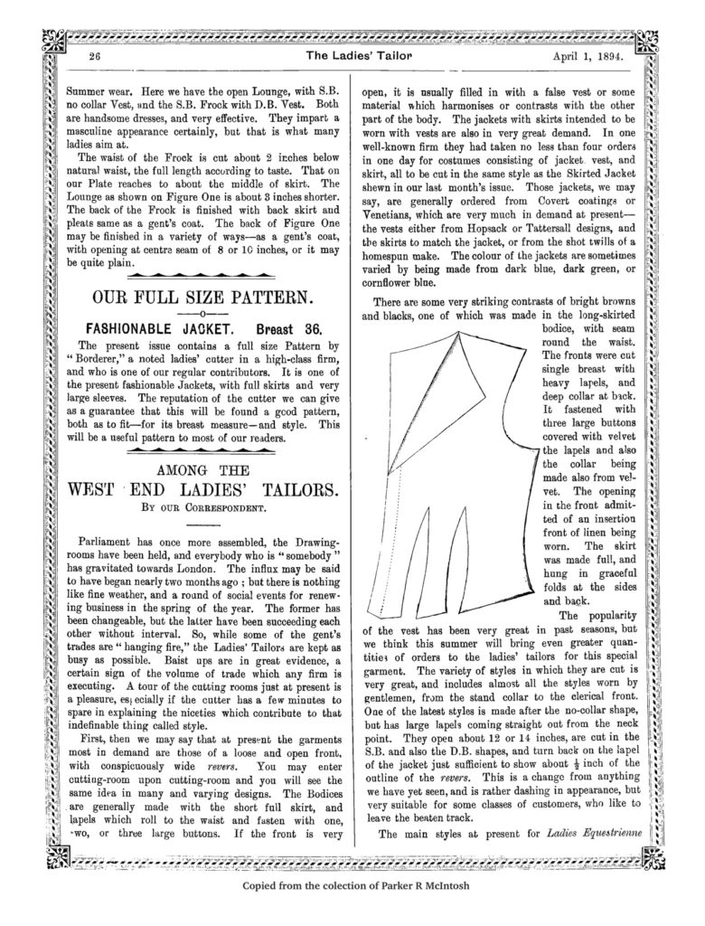 The Ladies Tailor April 1 ,1894. 4